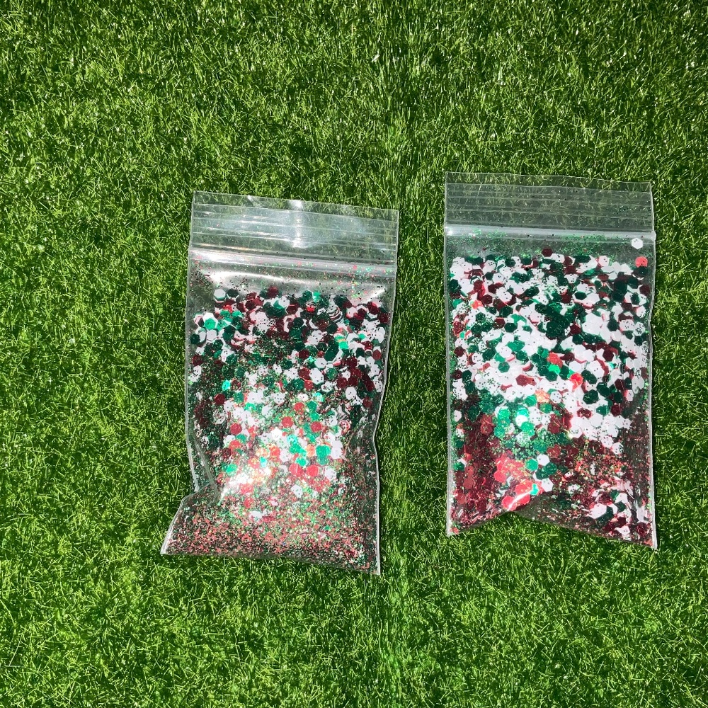 Christmas glitter’s chunky n tiny mixes for nails makeup or diys